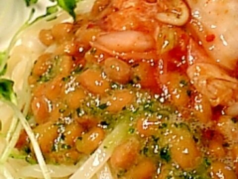 きゅうりおろしde納豆キムチうどん